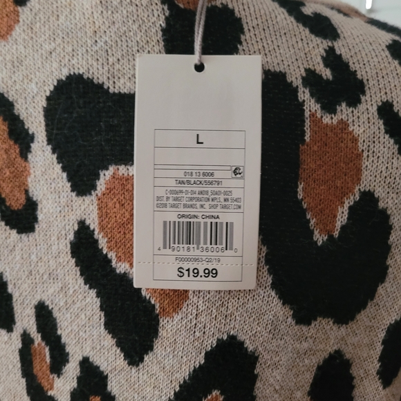 Nwt Target A New Day animal print lightweight long sleeve sweater large - Picture 3 of 3